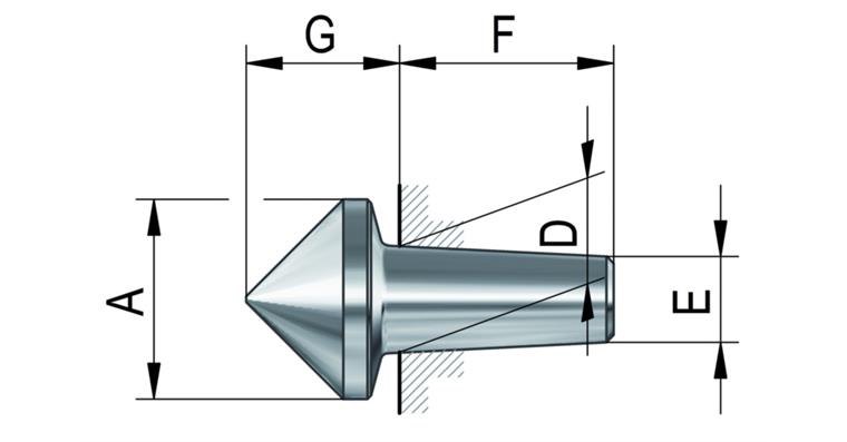 Auswechselbare Einsätze für mitlaufende Zentrierspitzen, Größe 110, 90°