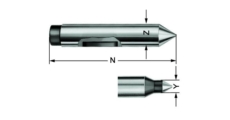Zentrierspitze CoAE, Spannkreis-Ø 25-80, 90 mm länge