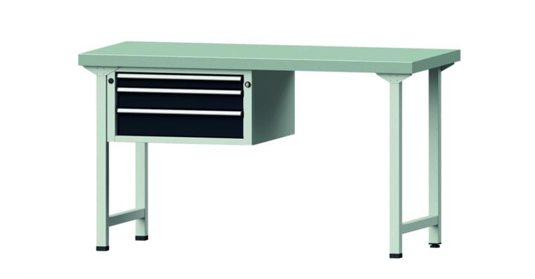 Combination workbench 1500x700x850mm model 502V pl. w/ sh. st coat. RAL7035/7016