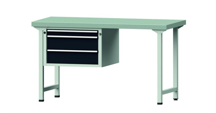 Combination workbench 1500x700x850mm model 602V pl. w/ sh. st coat. RAL7035/7016