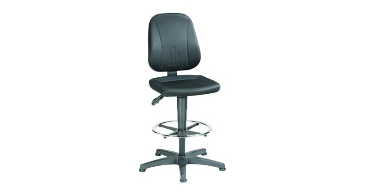 Arbeits-Drehstuhl Unitec mit Gleiter und Fußring Sitzhöhe 580-850 mm Stoff
