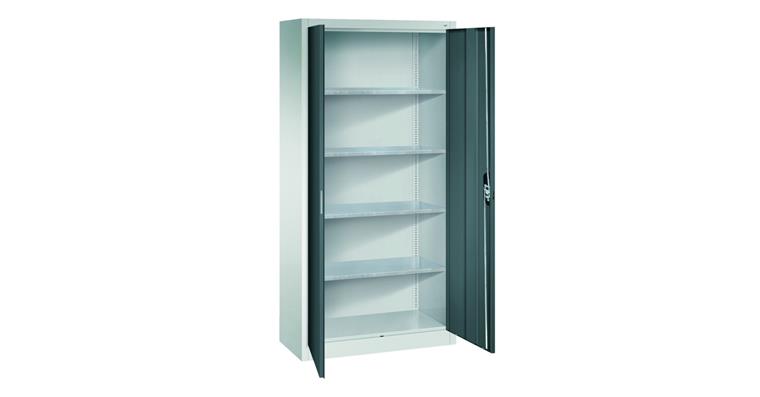 Flügeltür-Werkzeugschrank HxBxT 1950X1200X800 mm 4 Einlege Böden RAL 7035/7016