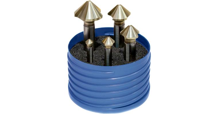 1012261251 ATORN countersink set, 90°, HSS, extremely unequal pitch 6.3-25.0mm, 3-flat shnk