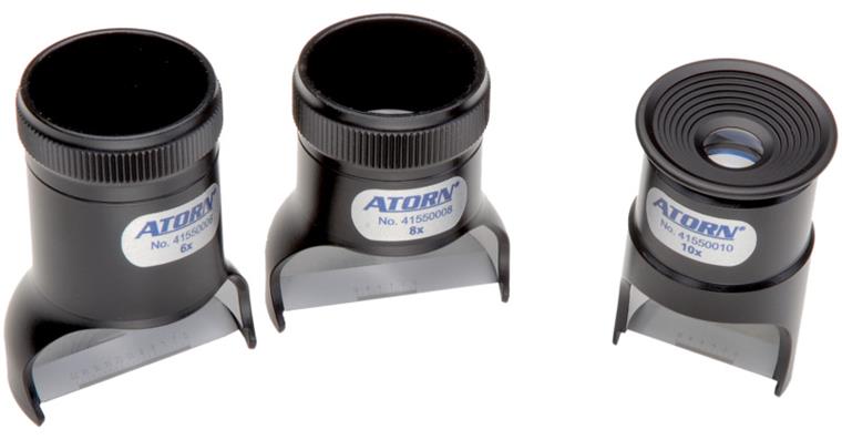 ATORN precision meas magn glass 10x magnific, meas range 10 mm/0.1 graduation