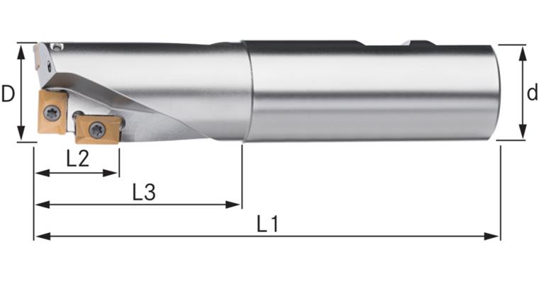 ATORN ind. inserts, drill/c. sink mill. cutter, 90°, D=20x20x150 mm for APKT1003