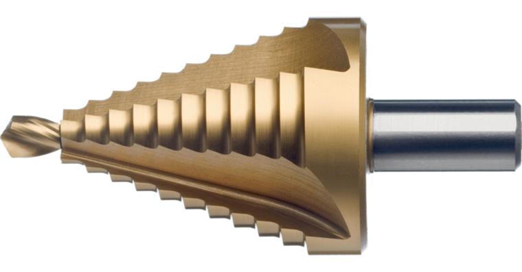 ATORN stepped drill bit HSS TiN, straight groove, 9.0 mm-36.0 mm, type A1