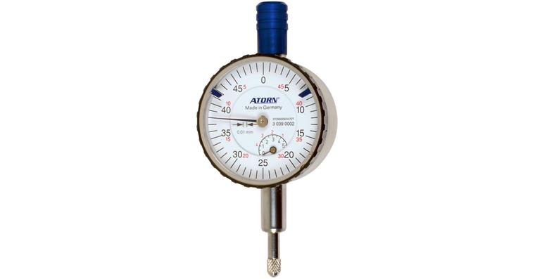 ATORN Messuhr 10 mm Messspanne 0,01 mm Teilung stoßgeschützt Durchmesser 58 mm
