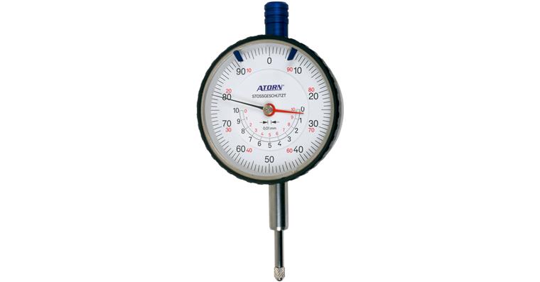 ATORN dial gauge 10 mm meas. diff. 0.01 mm graduation with concentric mm display