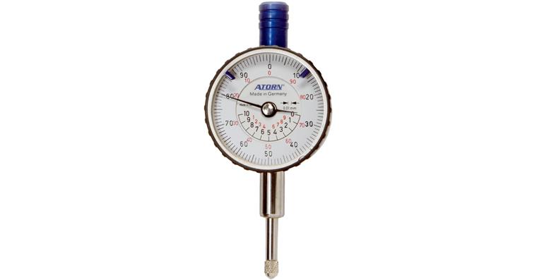 ATORN dial gauge, 25 mm meas. diff., 0.01 mm graduation w/ concentric mm display