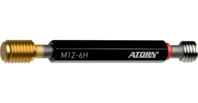 ATORN Gewindegrenzlehrdorn TiN M12 Gutseite TiN-beschichtet