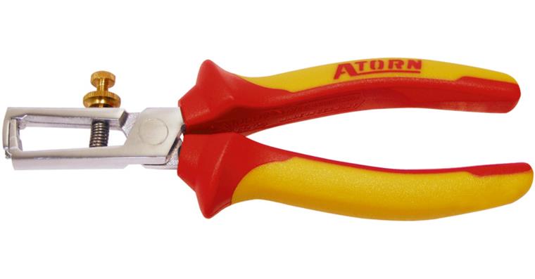 ATORN VDE wire-stripping pliers, 160 mm, chrome-plated, 2 component grip