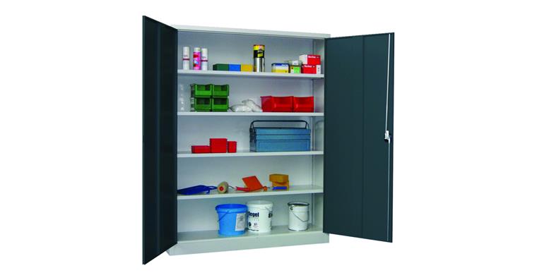 Flügeltürschrank Extrabreit 1950 x 1500 x 600 mm RAL 7035/7016