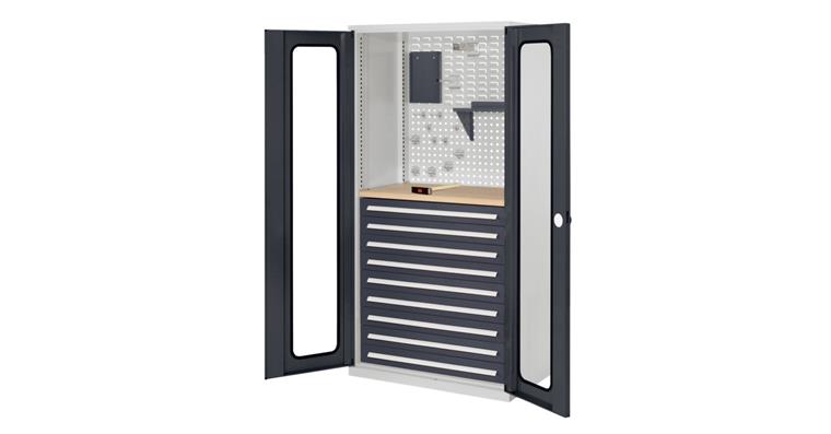 Cabinet with viewing window door MOD.7 7035/7016