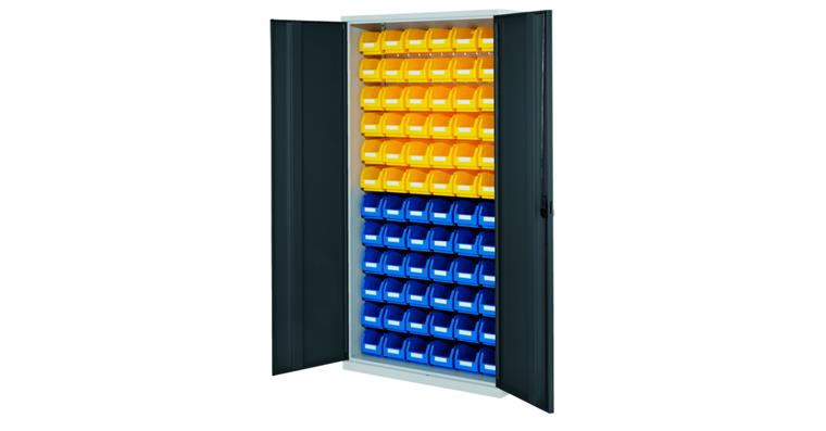 Schlitzplattenschrank 72 Kästen H1950 x B1000 x T410 mm RAL 7016/7035