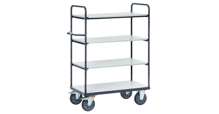 ESD shelf trolley load surf. size 850X500 mm load capacity 500 kg 4 shelves