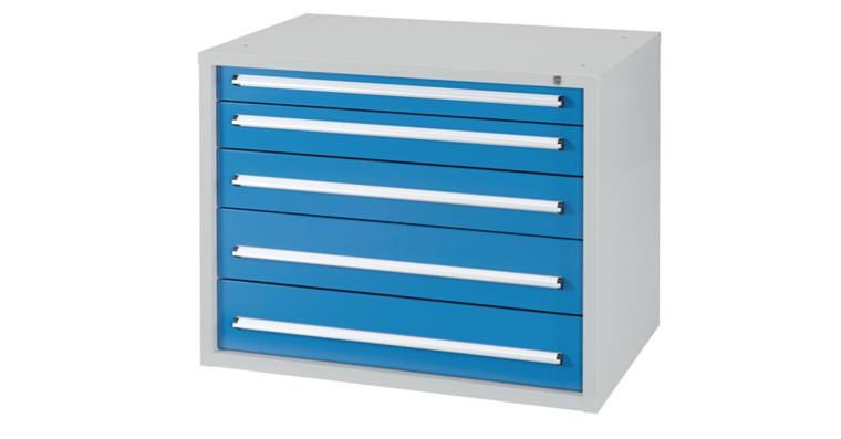1084491601 Schubladenschrank H800 x B1022 x T700mm 5 Schubladen RAL7035/5012