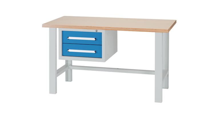 Kombi-Werkbank Serie DB B2000 x T750 x H840mm RAL7035/5012 2 x Schublade