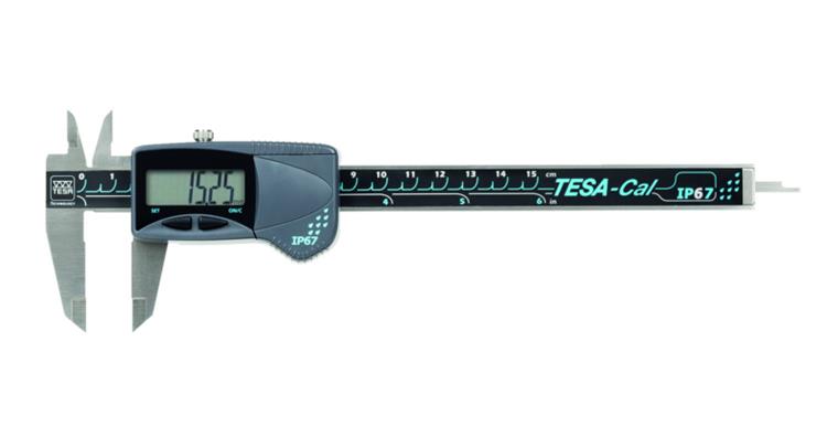 Digital-Taschenmessschieber 0-150 mm TESA-CAL IP67 ohne Datenausgang, Flach