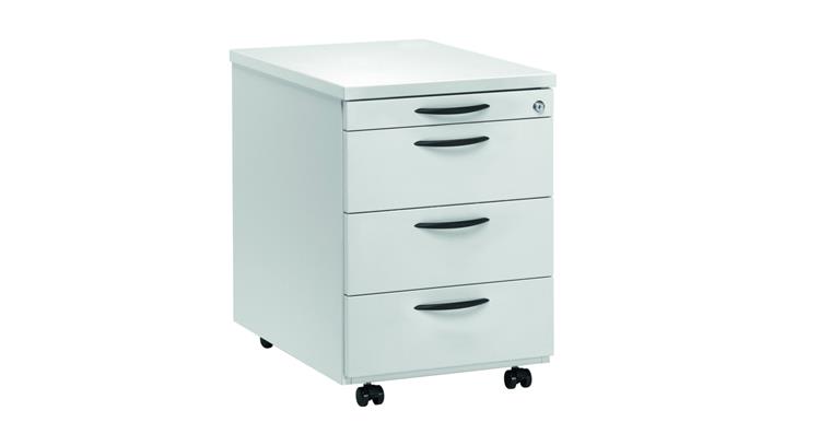 Roll container multi 4x drawer decor light grey