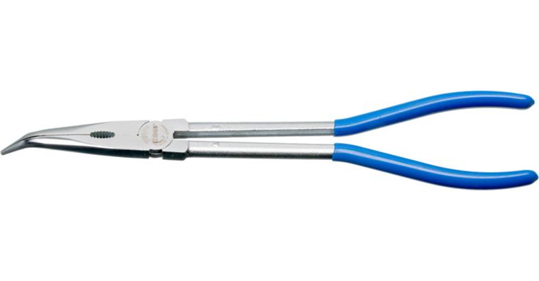 ATORN snipe nose pliers DIN 5745, 280 mm, curved, chrome-plated
