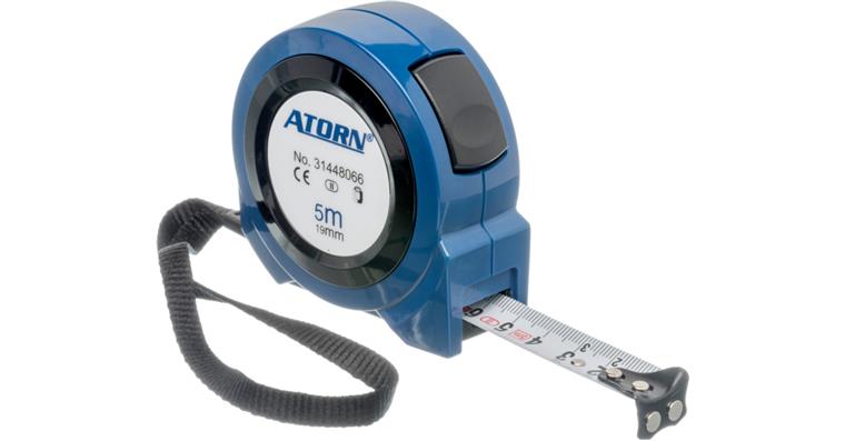 ATORN tape measure, 8 m, EC class II, self-locking with magnet