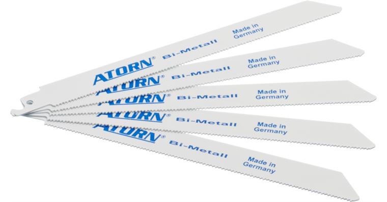 ATORN bimetal sabre saw blade 200 mm, 1.0 mm thick, 1.8 mm side-set tooth pitch