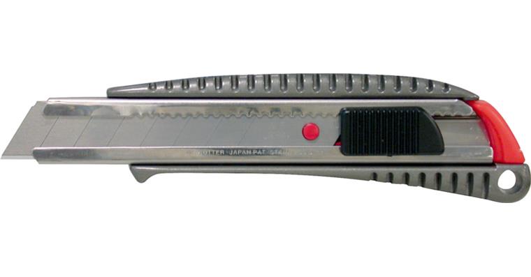 ATORN cutter blade with 18-mm snap-off blade, metal housing, with slide