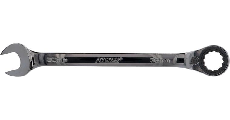 ATORN ratchet combination wrench, 32 mm, angled 15°, reversing lever