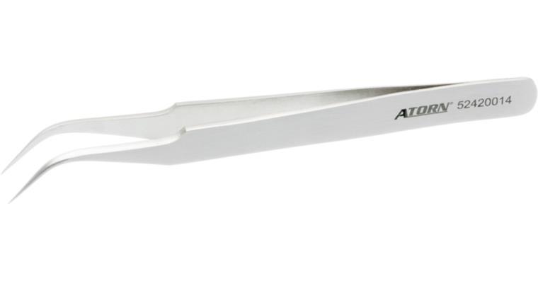 ATORN Pinzette antimagnetisch 120 mm seitwärts gebogen Spitzen