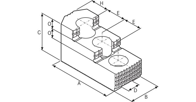 ATORN Umkehraufsatzbacke gehärtet 86x35x51 mm M12 1,5 mmx 60 Grad E 25 mm