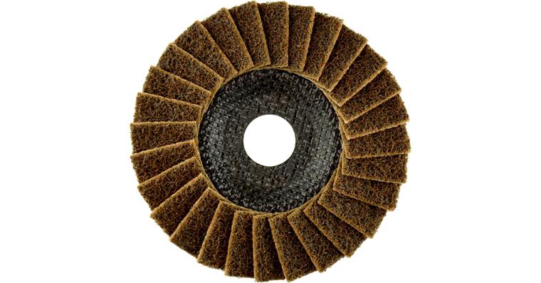ATORN Polierfächerscheibe Vlies 115x22,23 mm schräg, grob, gelb