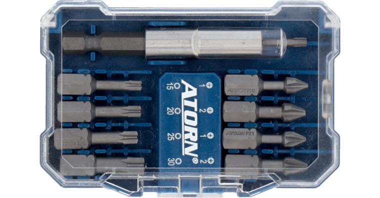 1052711104 ATORN bit box TORSION, 10 pieces, PH, PZ, TX with holder