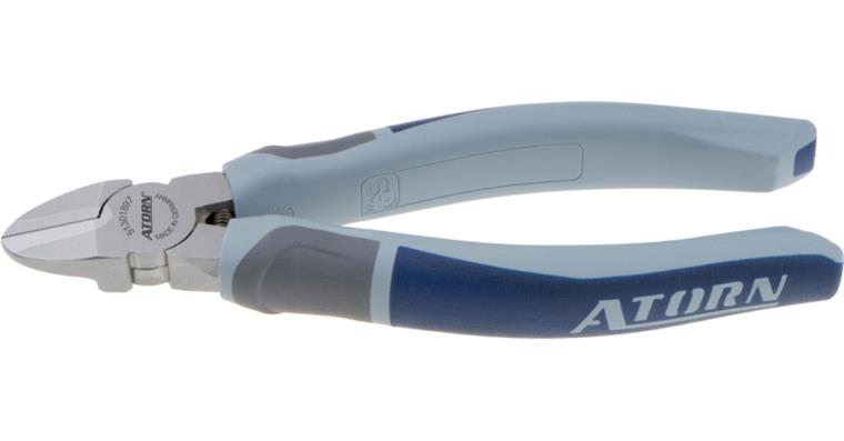 ATORN Kunststoff-Seitenschneider Kopf poliert, 3-K-Griffhüllen Länge 160 mm