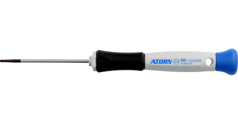 ATORN precision screwdriver, slotted, 1.5x0.23 mm, ESD