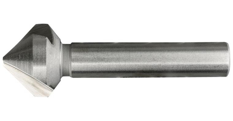 Ctrsk drill + ctrsk debur. tool 90° w/ strt shank 3 cut edges HSS dia. 16.5 mm