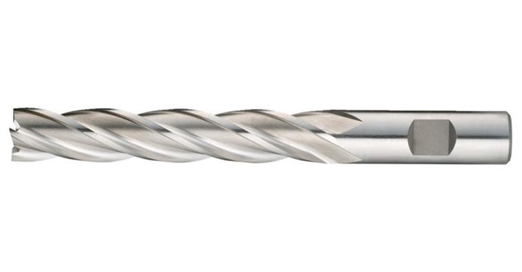 End mill, extra-long, type N, straight face, cyl. HSS 16 x 145 mm