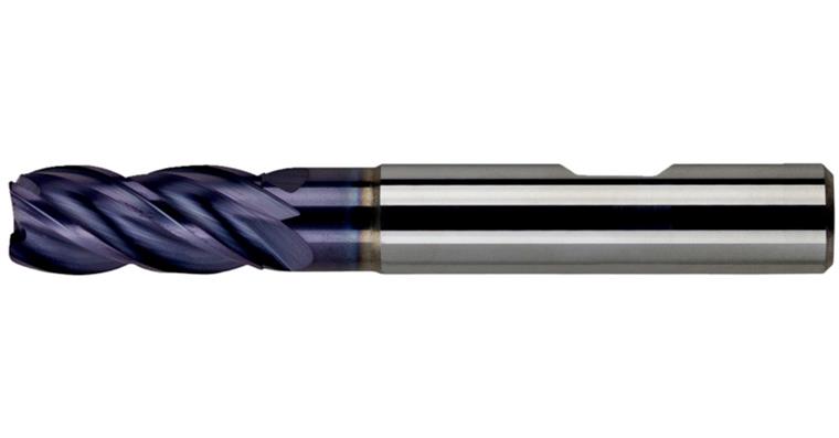 Solid carbide end mill type H 38° STARMAX, long, released, TiAlN-coated 8.0 mm