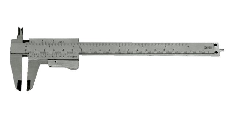 LIZZARD Messschieber 150mm/inch, Momentfeststellung, flach, parallaxfrei