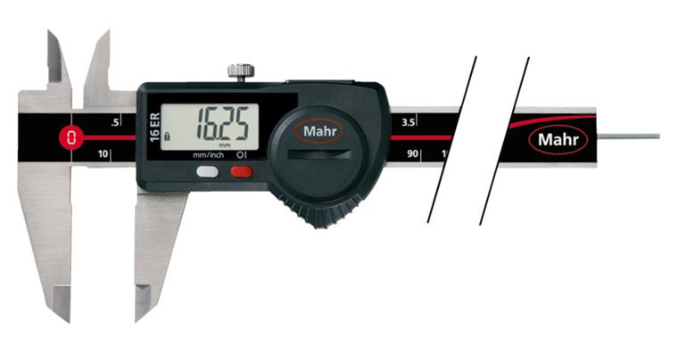 Messschieber digital 300mm, MarCal 16 ER, Datenausgang, flach, Antriebsrad