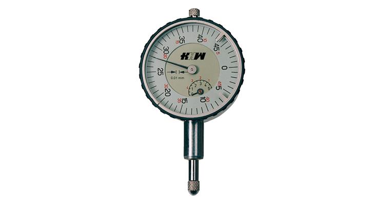 Small dial gauge reading 0.01 mm DIN 878 measuring range 5 mm dia. 40 mm