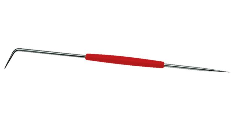 Scriber, straight/45° bent chrome-plated plastic handle length 220 mm