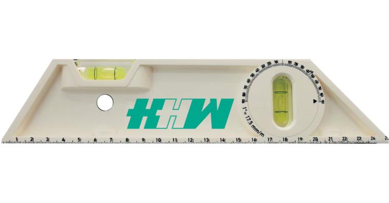 Plastic angle spirit level L=250 mm with magnet