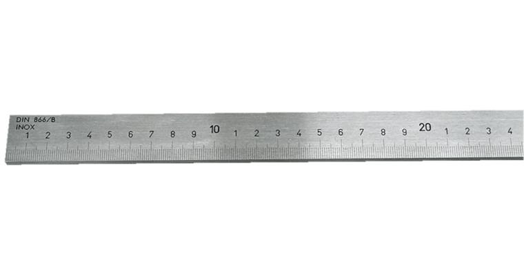 Working rule DIN 866/B lasered 1/1 mm graduation stainless L=500 mm