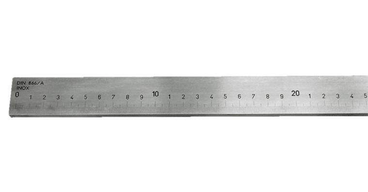 LIZZARD Kontrollmaßstab DIN866/A gelaserte 1/1 mm Teilung rostfrei L=1500 mm