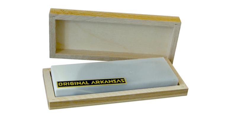 Hard Arkansas oil stone (Mississippi stone) bench stone 175x50 mm in wooden box