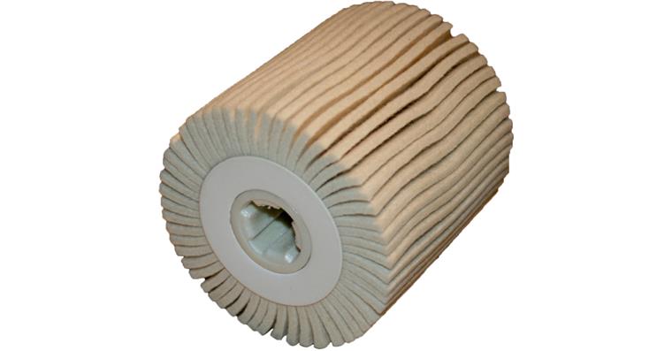 Filz-Lamellenwalze 100x100mm Bohrung 19mm medium