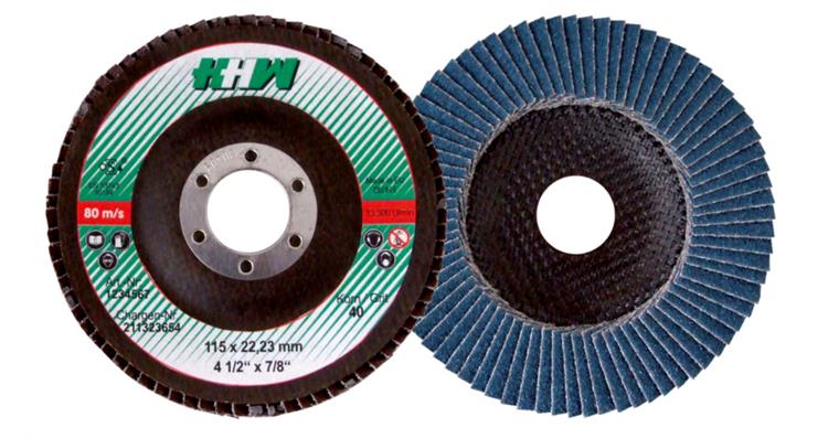 Lamellenschleifscheibe Ø 125 mm Zirkonkorund/Korund max. 12.200 Korn 80