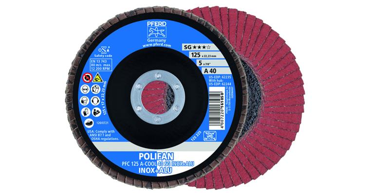 Fächerschleifscheibe Korund A-COOL SG INOX+ALU konisch Ø 115 mm Korn 40