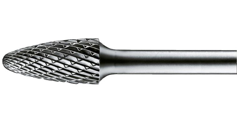 TC bur rounded shape (RBF), shank dia. 3 mm, serration 5, head dia.xlength 6x13