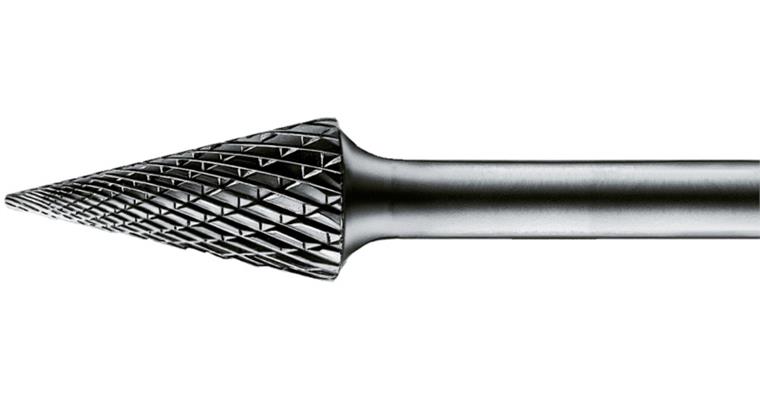 TC bur pointed taper (SKM), shank dia. 6mm, serr. 3 plus, hd dia.xlength 10x20mm